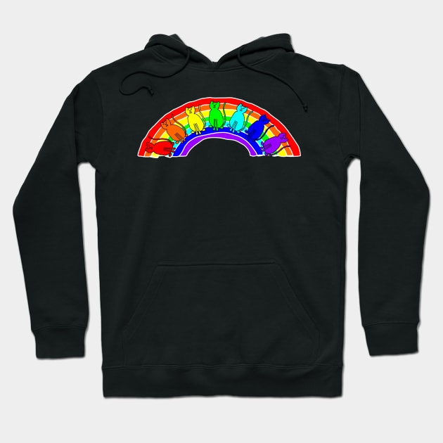 Rainbow of Cats Hoodie by ellenhenryart